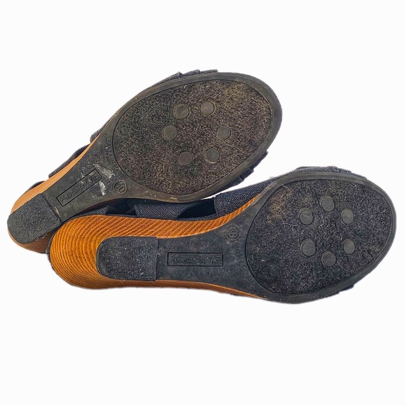 American Eagle Canvas Wedge Open-Toe Bootie - Picture 11 of 14